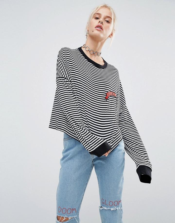 The Ragged Priest Doomed Long Sleeve Stripe Top - Multi