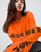 Criminal Damage Bethnal Cropped Sweatshirt - Orange