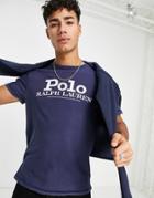 Polo Ralph Lauren Retro Front Logo T-shirt In Navy