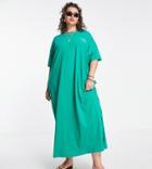 Only Curve Maxi T-shirt Dress In Bright Green