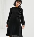 Vero Moda Petite Button Detail Skater Dress In Black
