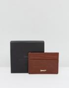 Paul Costelloe Leather Card Holder With Embossed Fox - Tan