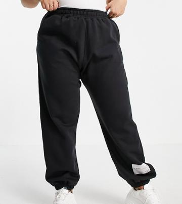 Public Desire Curve Oversized Sweatpants In Black
