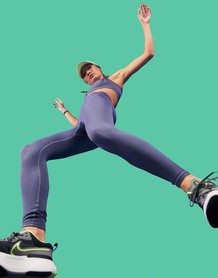 Asos 4505 Seamless Rib Legging-blue