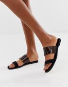 Asos Design Flirt Clear Slides - Black