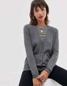 Esprit Pocket Detail Cardigan In Gray-green