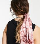 Reclaimed Vintage Inspired Hair Scarf In Pink Snake Print-multi