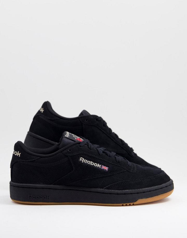 Reebok Club C 85 Sneakers In Black Suede