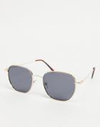 Only & Sons Hexagon Sunglasses In Silver