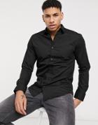 Jack & Jones Essentials Smart Shirt In Slim Fit Black