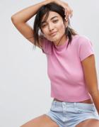 Berskha High Neck Crop Top - Pink