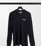 Reclaimed Vintage Inspired Long Sleeve Rugby Top In Washed Black
