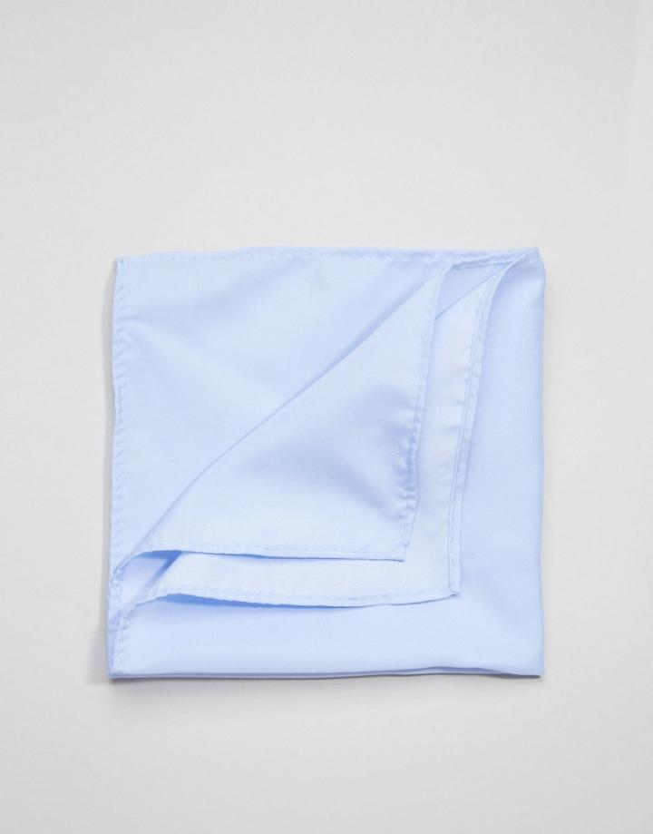 Asos Wedding Pocket Square In Soft Blue - Blue