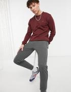 Farah Tim Crew Neck Cotton Sweat In Red Heather - Red