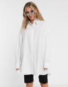 Weekday Tova Organic Cotton Oversized Shirt In White