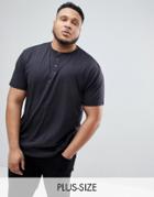 Replika Plus Grandad Collar T-shirt - Black
