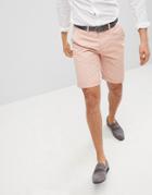 Solid Slim Fit Chino Short In Pink - Pink