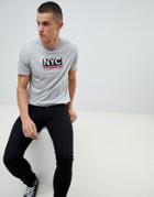 Burton Menswear T-shirt With Nyc Print In Gray - Gray