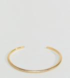 Asos Gold Plated Sterling Silver Etched Cuff Bracelet - Gold