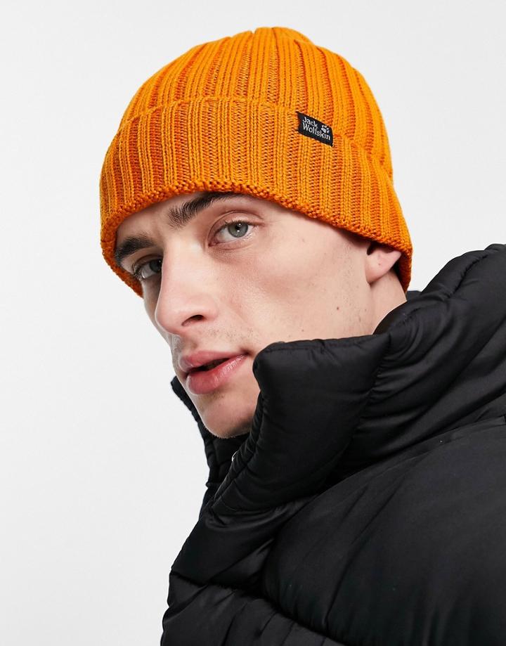 Jack Wolfskin Stormlock Rip Beanie In Orange