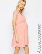 Asos Maternity Kate Lace Mini Dress - Pink