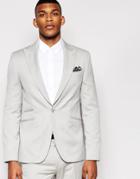 Asos Slim Fit Suit Jacket With Wide Lapel - Gray
