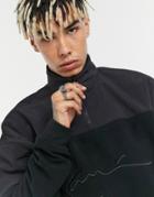 Karl Kani Signature Half-zip Troyer Fleece In Black