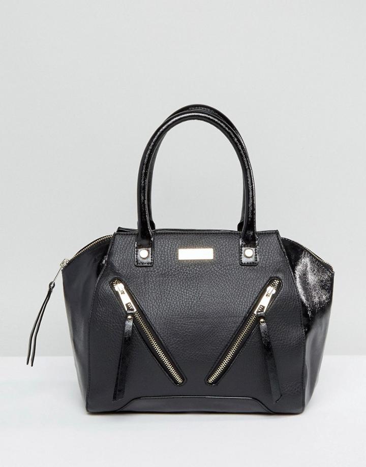 Lipsy Black Double Zip Front Grab Bag - Black