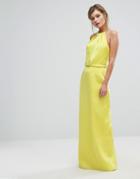 Ted Baker Maxi Dress With Chain Neckline - Yellow