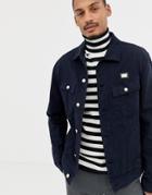 Love Moschino Navy Denim Jacket With Chest Placket - Navy