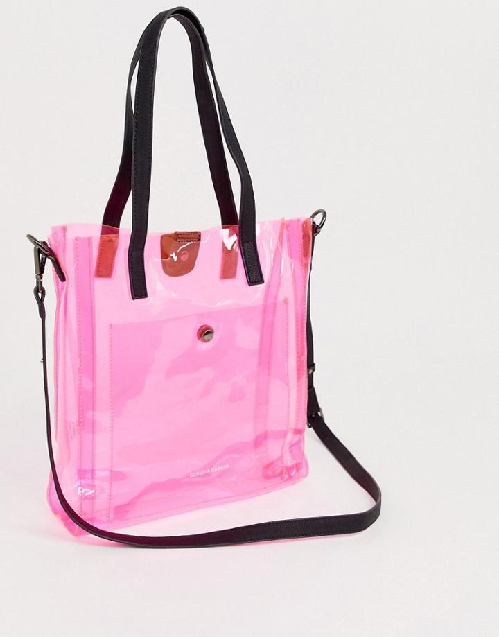 Claudia Canova Transparent Tote Bag-pink