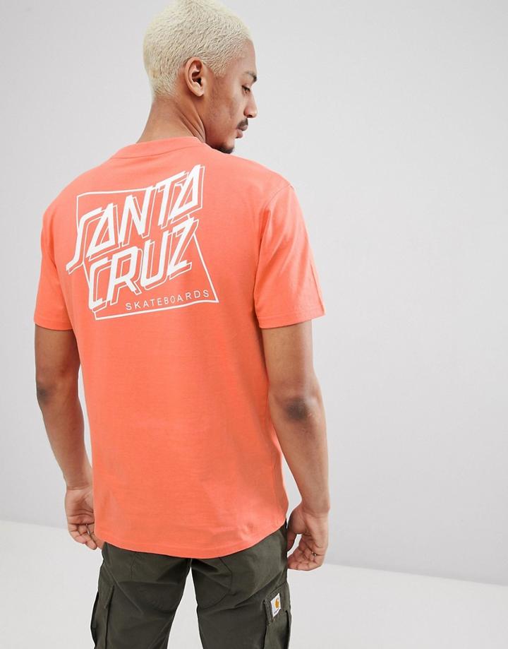 Santa Cruz T-shirt With Squared Back Print In Orange - Orange