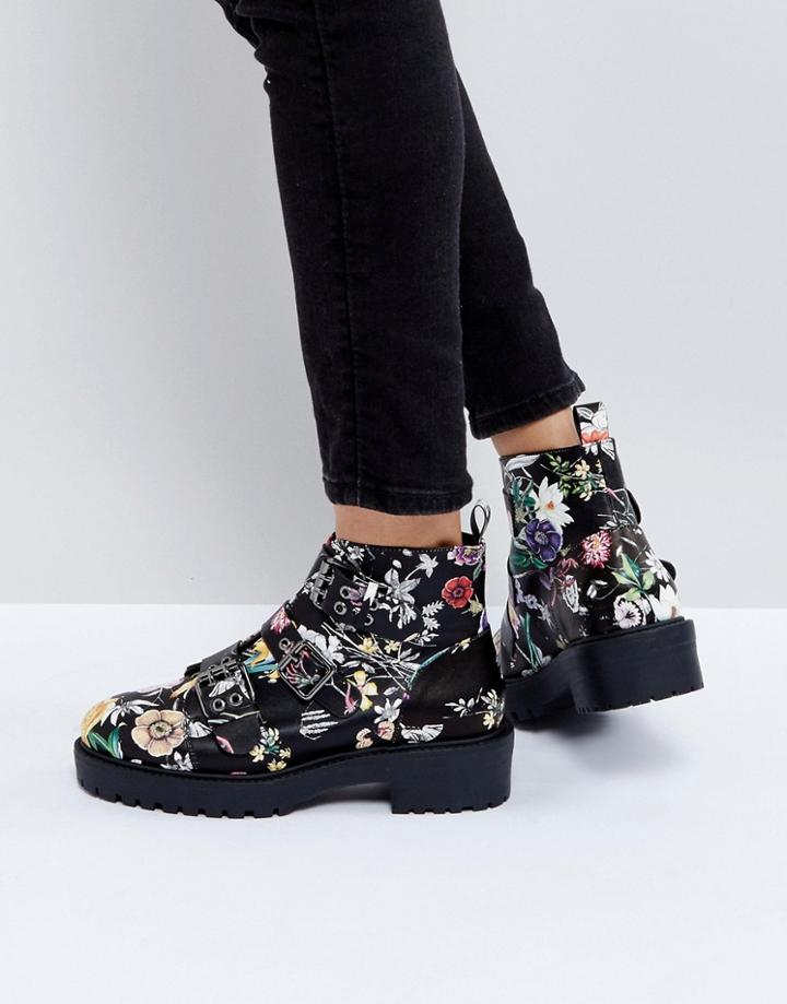 Asos Alina Buckle Boots - Multi
