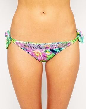 Baku Chi Chi Print Tie Side Bikini Bottom - Citrus Yellow