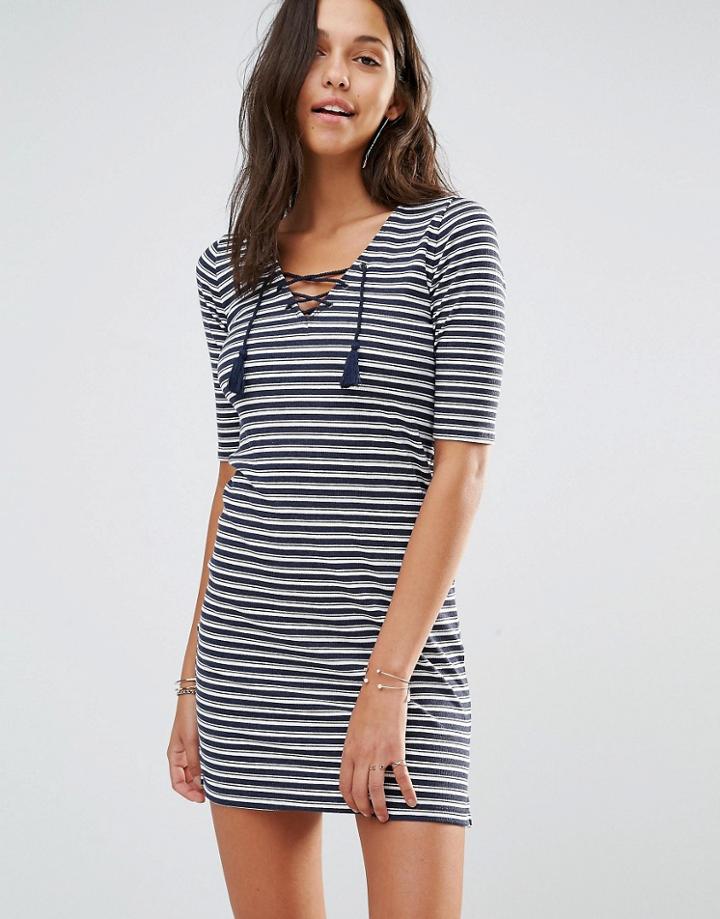 Hollister Lace-up Bodycon Dress - Multi