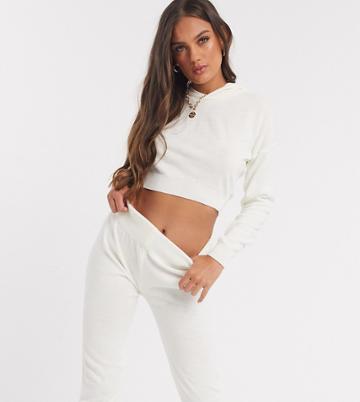 Fashionkilla Petite Knitted Rib Hoody In White