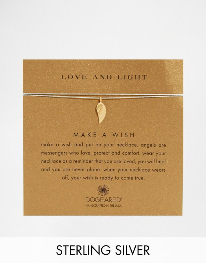 Dogeared Gold Plated Love & Light Angel Wing Wish Necklace