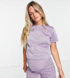 Jaded Rose Maternity T-shirt In Lilac Sparkle - Part Of A Set-purple