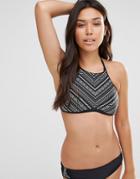 Ninety Nine Degrees High Neck Bikini Top - Black