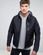 Celio Hooded Jacket With Concealed Pockets - Black