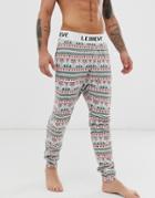 Le Breve Holidays Print Lounge Sweatpants-gray