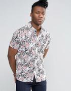 Pepe Jeans Short Sleeve Printed Tropical Shirt - Brown