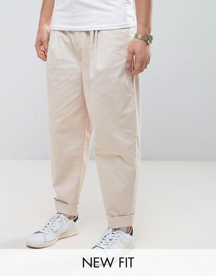 Asos Wide Balloon Pants In Stone - Beige