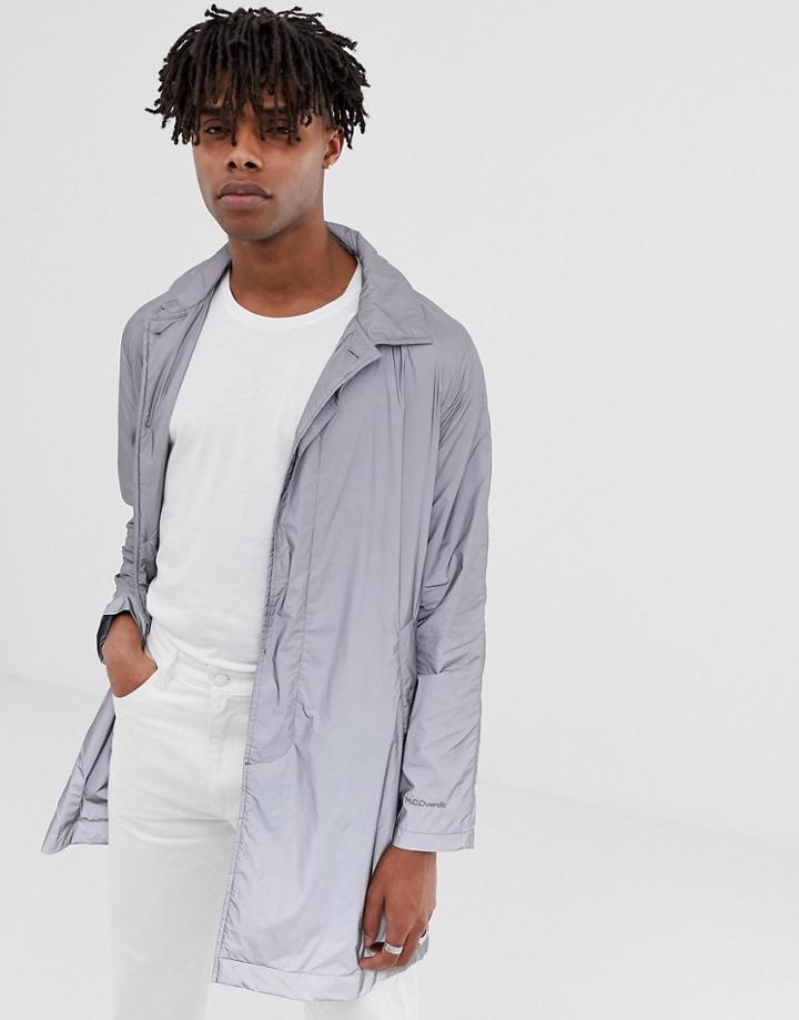 M.c.overalls Reflective Single Breasted Mac Coat In Gray - Gray
