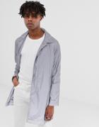 M.c.overalls Reflective Single Breasted Mac Coat In Gray - Gray