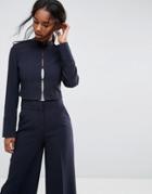 Asos Tailored Cropped Military Style Blazer - Navy