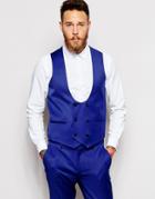 Asos Vest In Half Moon Shape - Blue