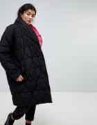Lazy Oaf Oversized Padded Jacket With Contrast Lining - Black