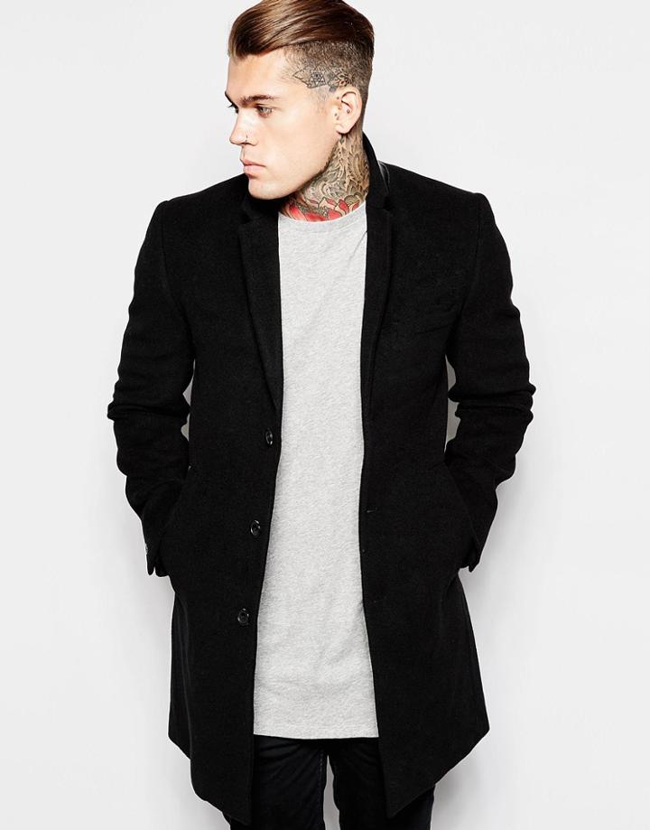 Religion Wool Overcoat - Black