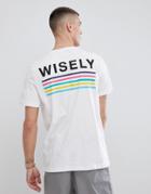 Pull & Bear T-shirt With Wisely Slogan In White - White